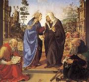 Virgin Marie besokelse with St. Nicholas and St. Antonius Piero di Cosimo